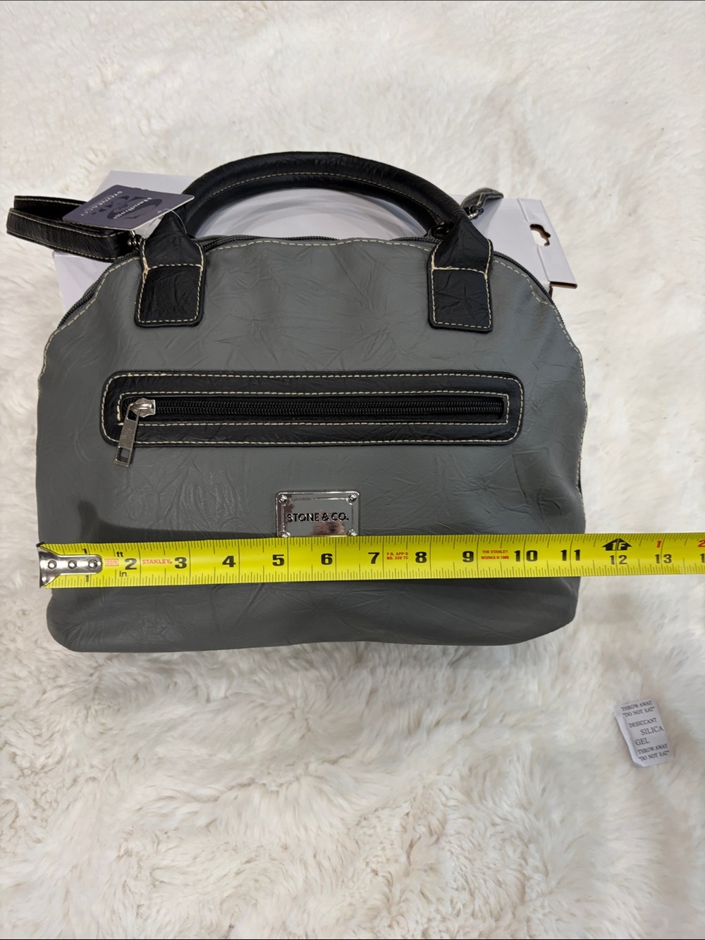 Stone & Co. Gray and Black Women’s Shoulder Satchel - Picture 15 of 17